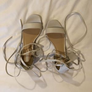 Forever 21 White Strappy Lace-Up Sandals